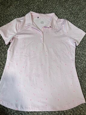 Under Armour Light Pink Polo Shirt with Pink Dot Print